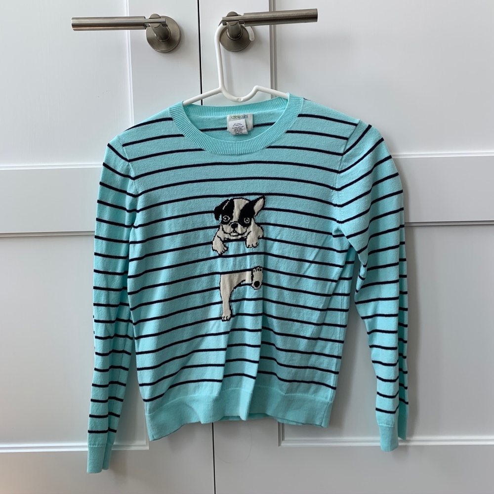 EUC CREWCUTS PUPPY STRIPED SWEATER | SIZE 14
